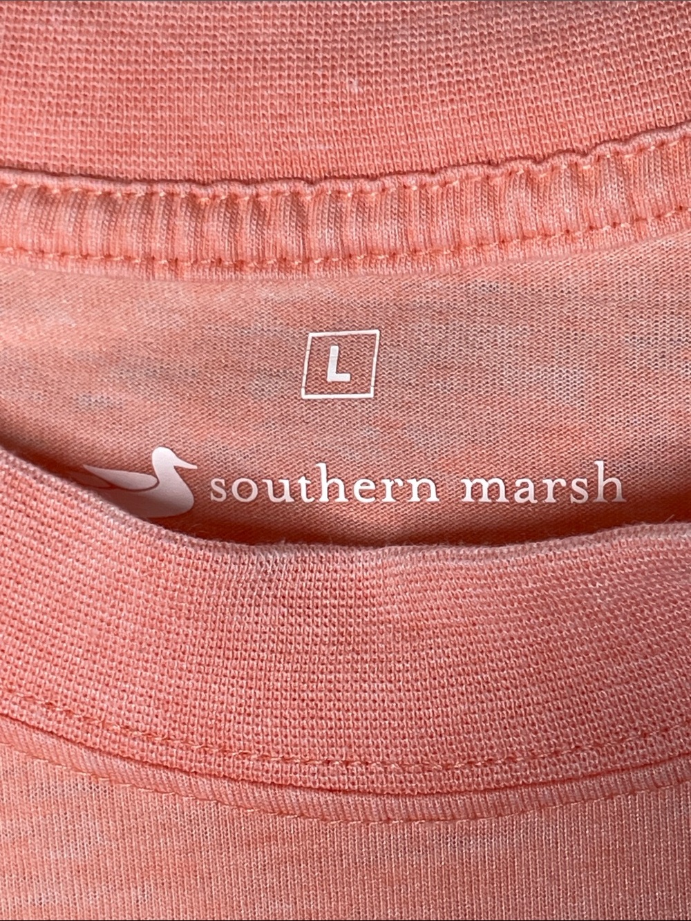 Southern Marsh Coral Pocket Tee for Men. Size L - Picture 3 of 5